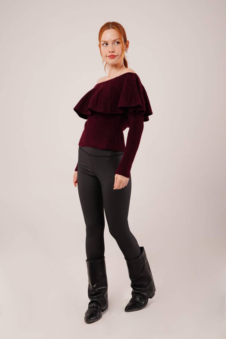 Sweater With Off Shoulder Neck
