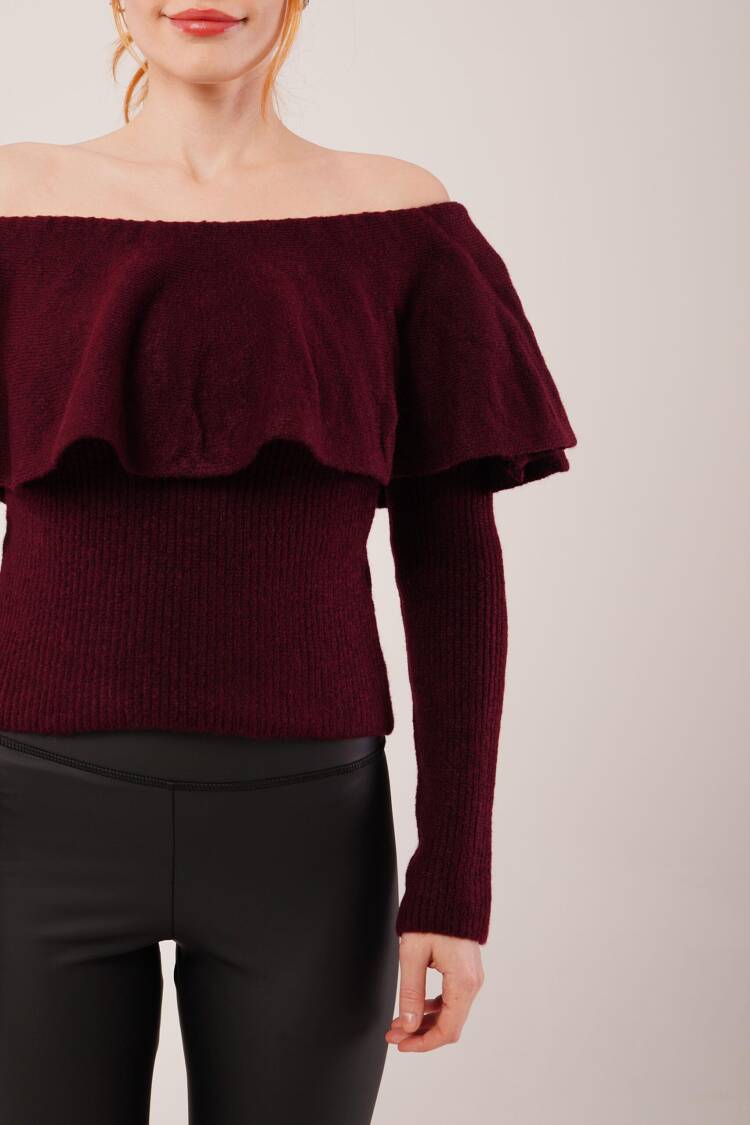 Sweater With Off Shoulder Neck