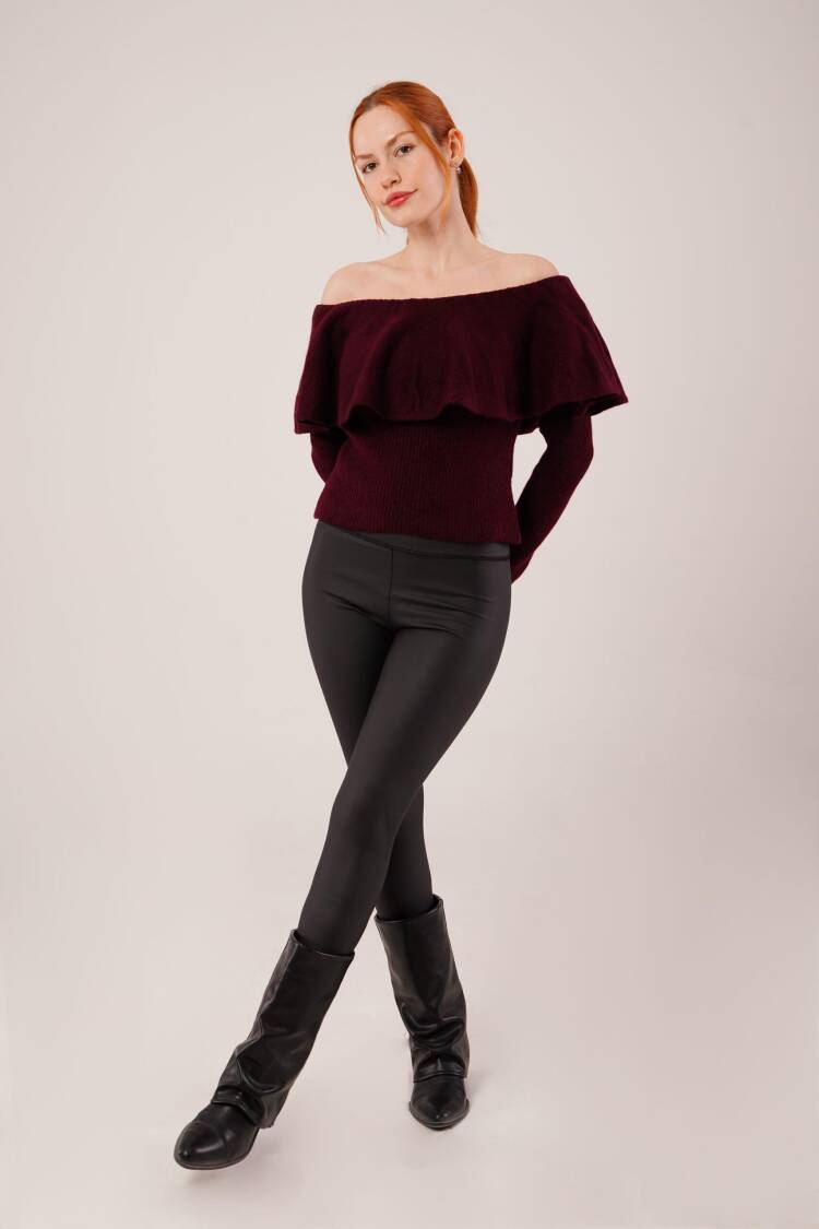 Sweater With Off Shoulder Neck