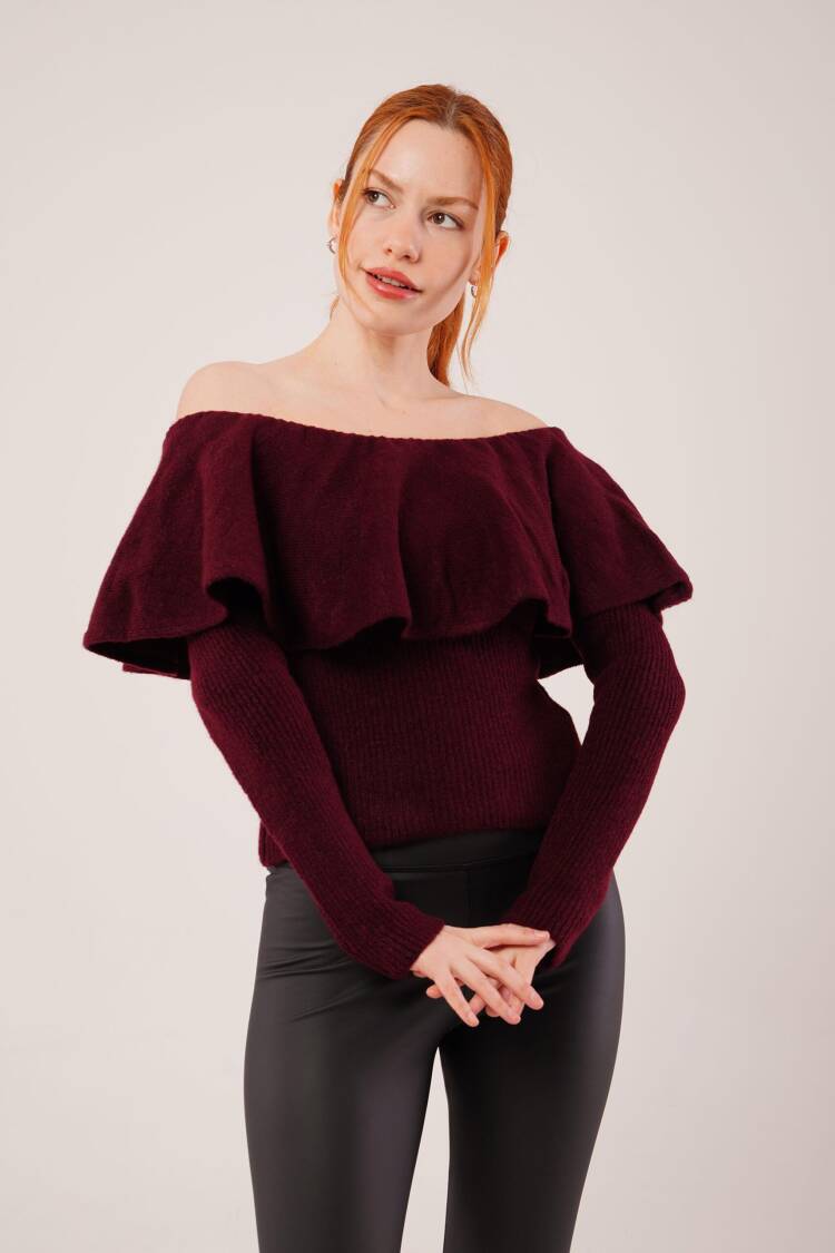 Sweater With Off Shoulder Neck
