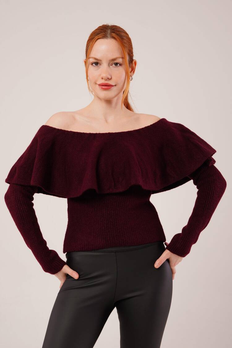 Sweater With Off Shoulder Neck - Brand: Lustrin - Women & Kids, Baby Clothes Wholesale - Globality Store