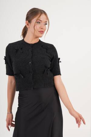 Black Cardigan Casual Elegant Cute Preppy Buttoned Crop - Brand: Lustrin - Women & Kids, Baby Clothes Wholesale - Globality Store