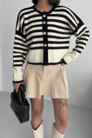 Striped Casual Cardigan With Button Closure - Brand: My Fashion - Women & Kids, Baby Clothes Wholesale - Globality Store