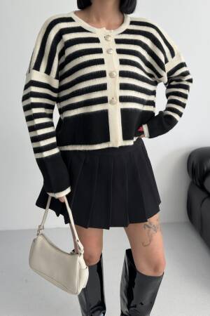 Black Oversized Fit Striped Cardigan - Brand: My Fashion - Women & Kids, Baby Clothes Wholesale - Globality Store