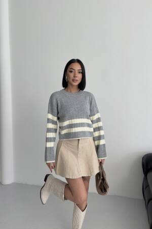 Casual Sweater With Striped Pattern - Brand: My Fashion - Women & Kids, Baby Clothes Wholesale - Globality Store