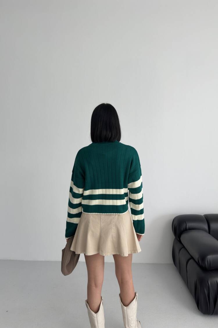 Green Casual Western Sweater