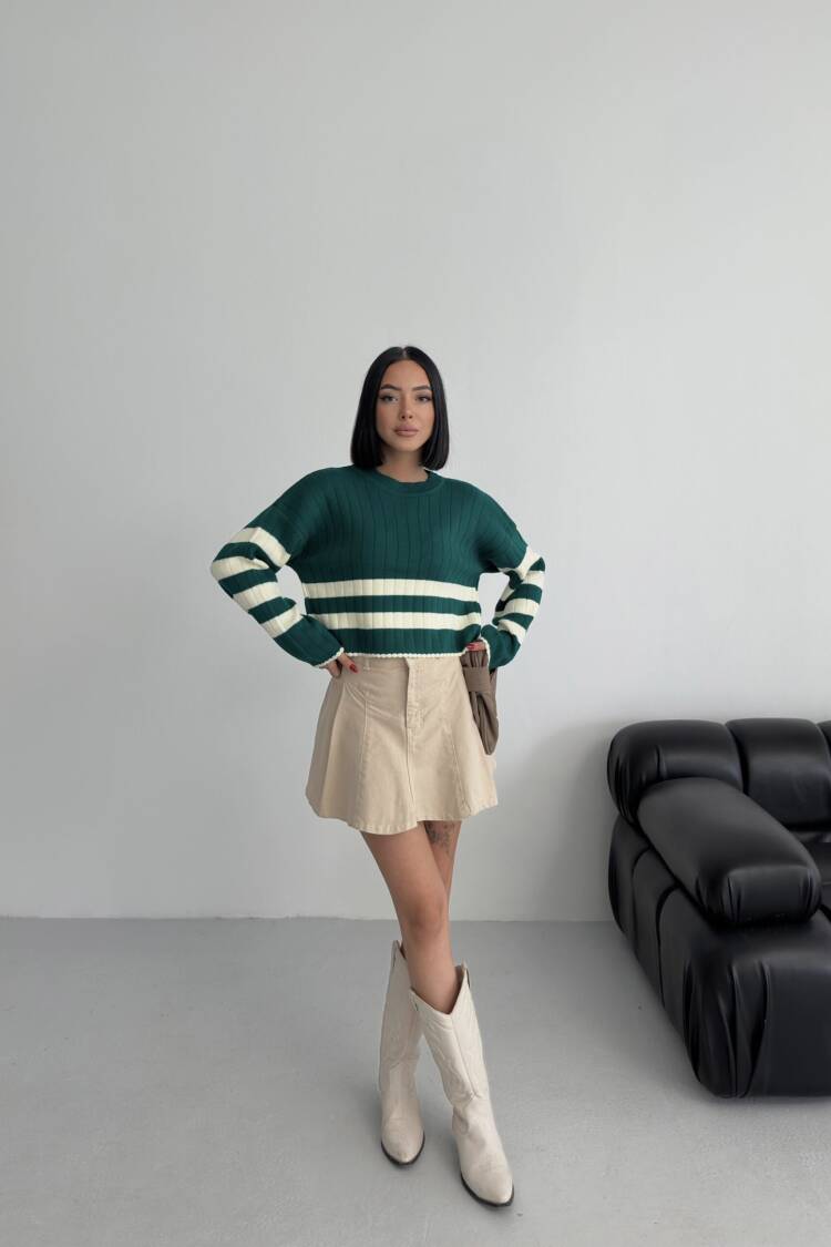 Green Casual Western Sweater