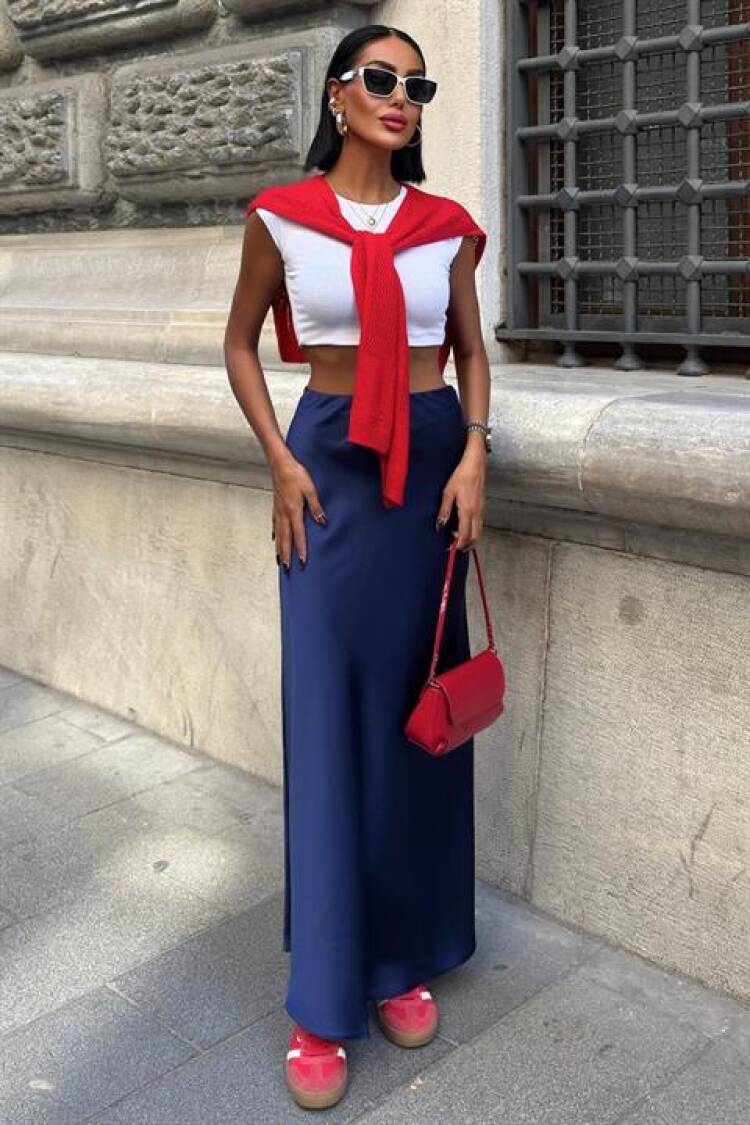 Casual Sport Sexy Elegant Maxi Slip Skirt High Waist