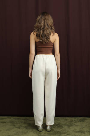 White Casual Sport Tapered Pants High Waist - Brand: Puane - Women & Kids, Baby Clothes Wholesale - Globality Store