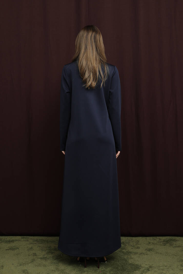 NavyModest Elegant Formal Dress