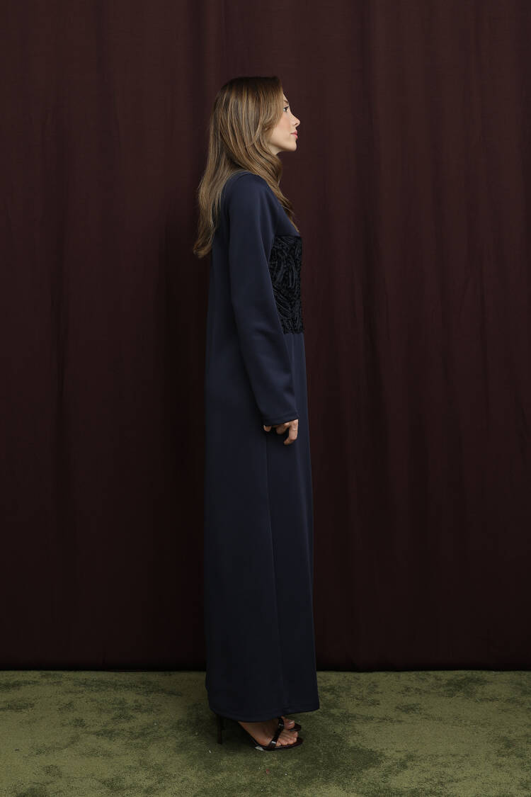 NavyModest Elegant Formal Dress