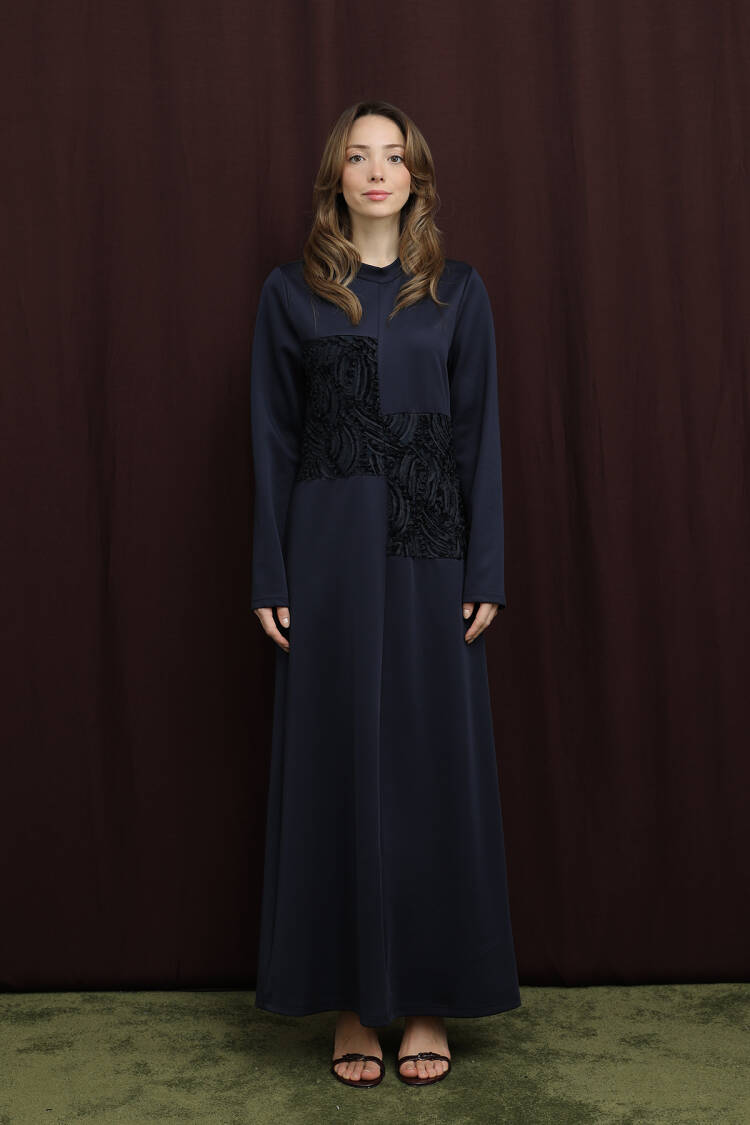 NavyModest Elegant Formal Dress