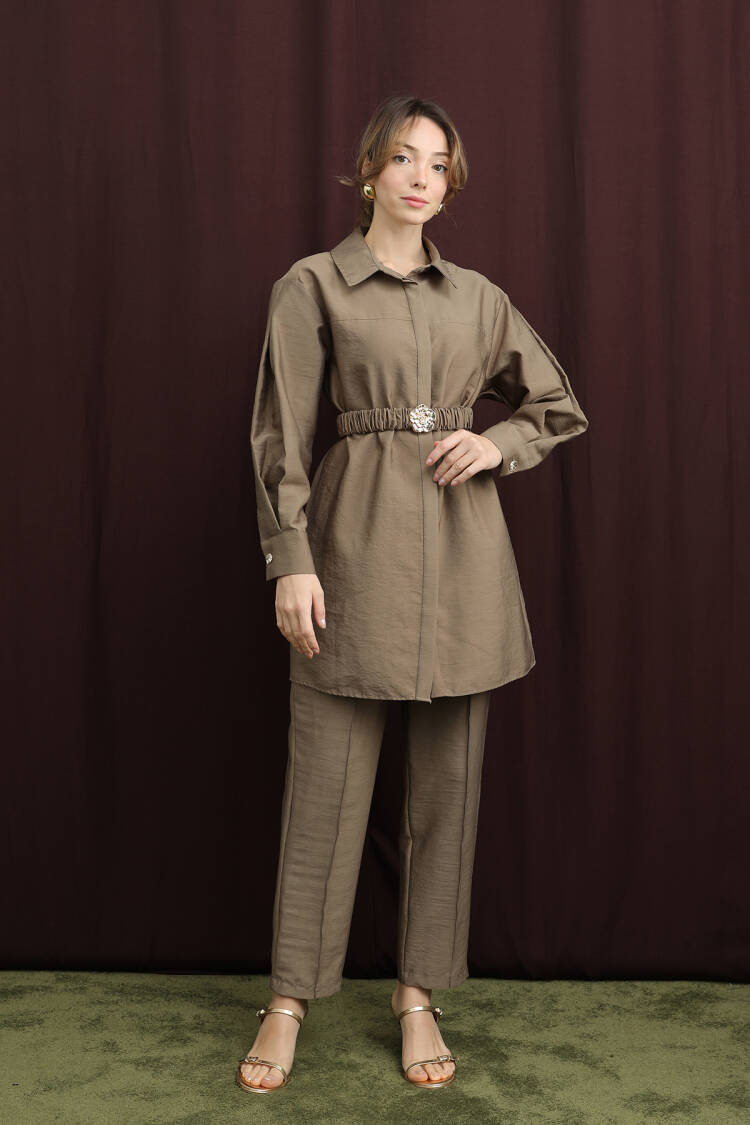 Khaki Modest Elegant Formal Casual Set - Brand: Puane - Women & Kids, Baby Clothes Wholesale - Globality Store