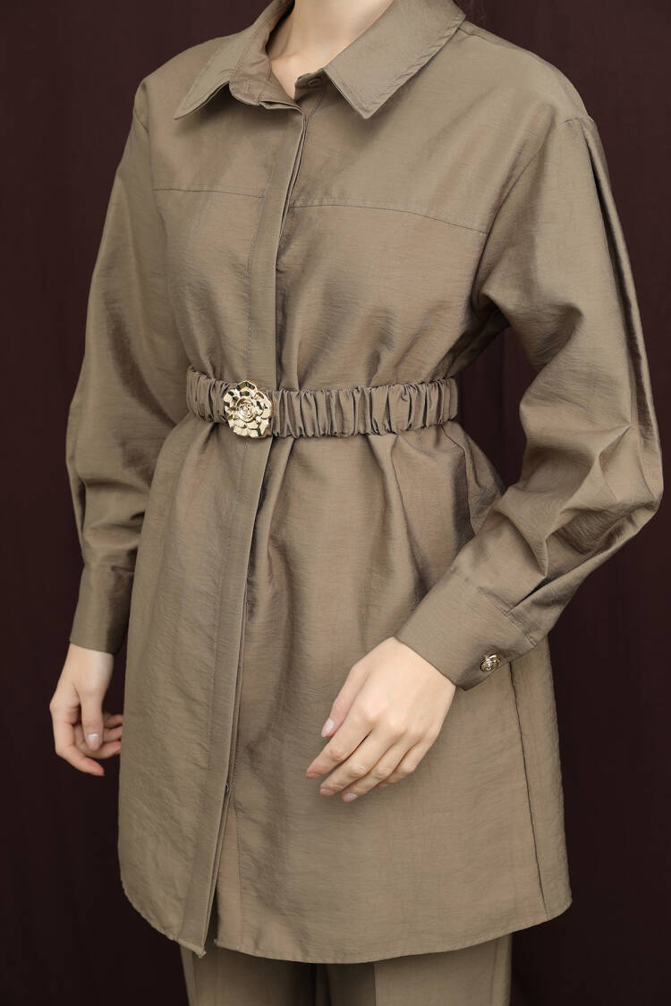 Khaki Modest Elegant Formal Casual Set