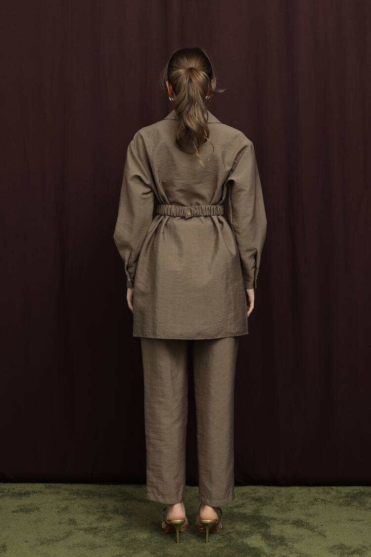 Khaki Modest Elegant Formal Casual Set