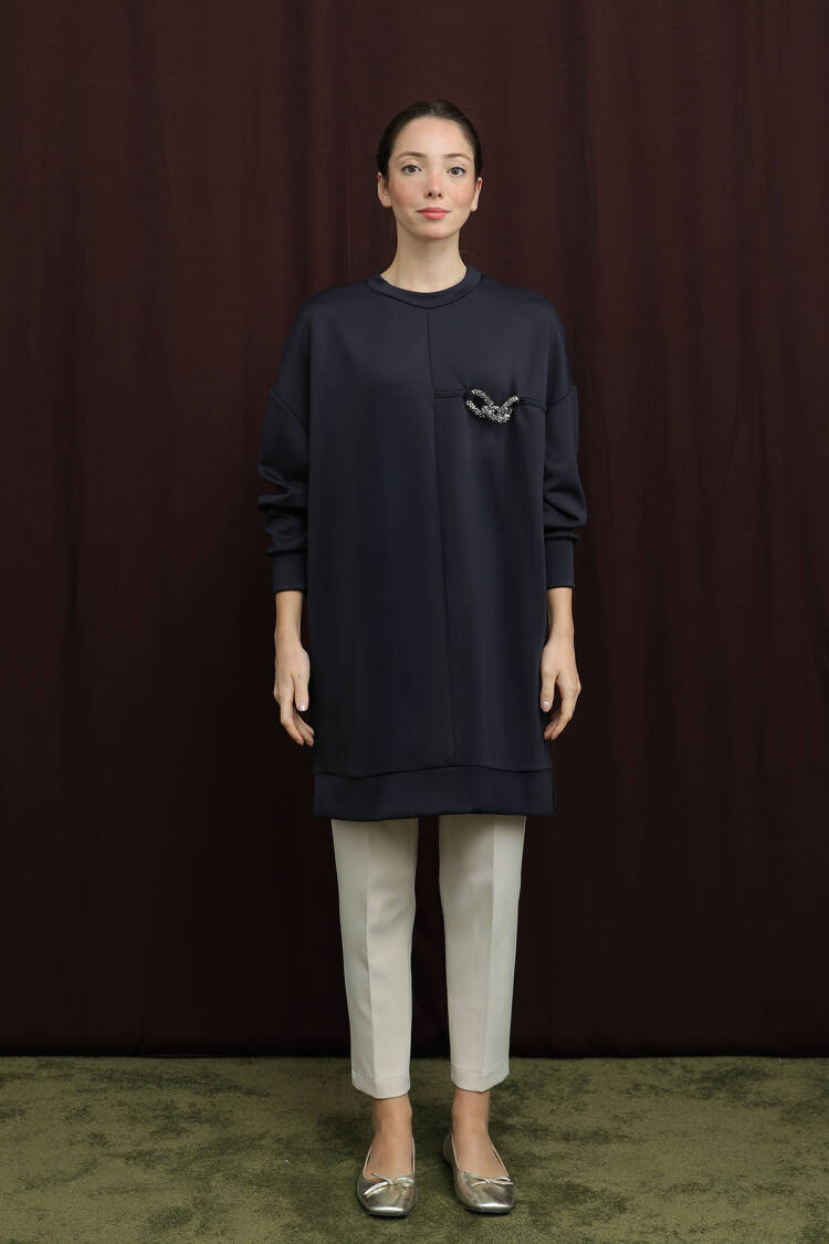 NavyCasual Modest Elegant Tunic