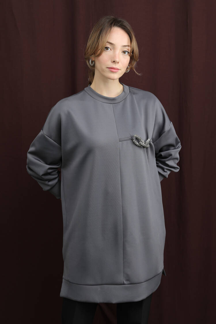 Grey Oversized Fit Casual Tunic - Brand: Puane - Women & Kids, Baby Clothes Wholesale - Globality Store
