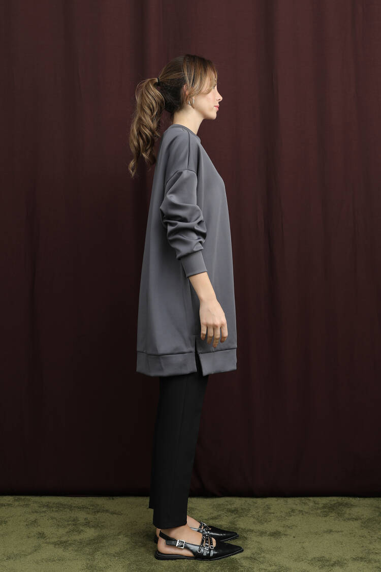 Grey Oversized Fit Casual Tunic