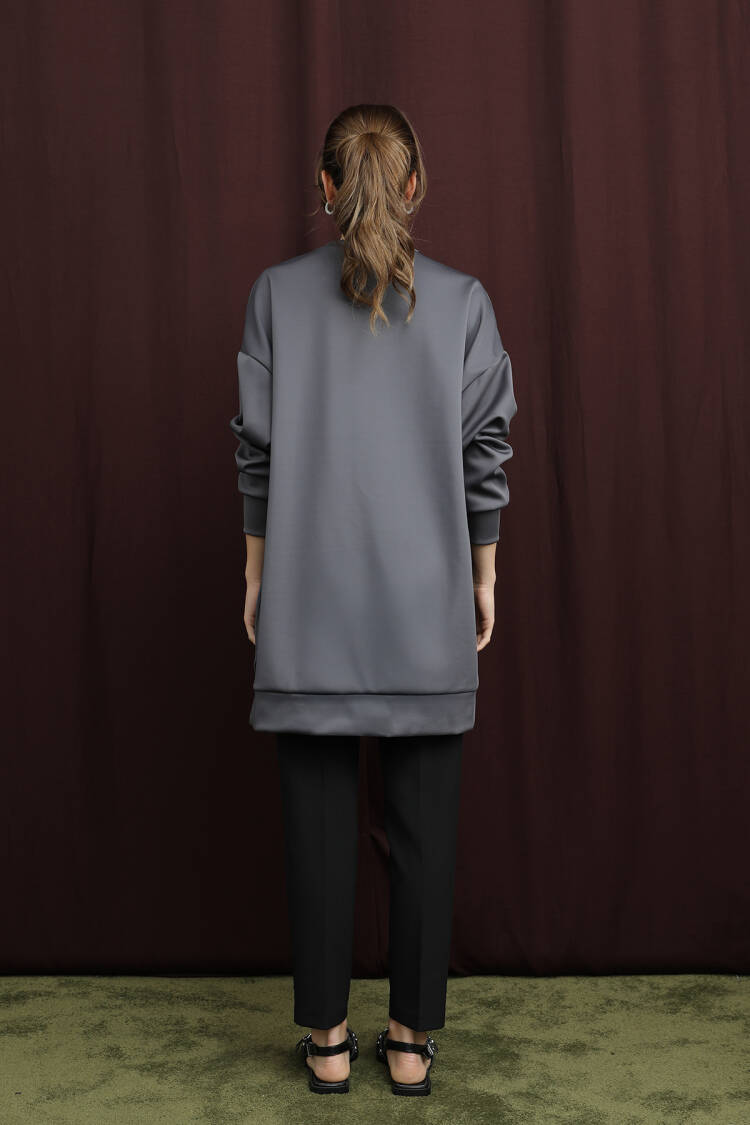 Grey Oversized Fit Casual Tunic