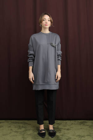 Grey Oversized Fit Casual Tunic - Brand: Puane - Women & Kids, Baby Clothes Wholesale - Globality Store