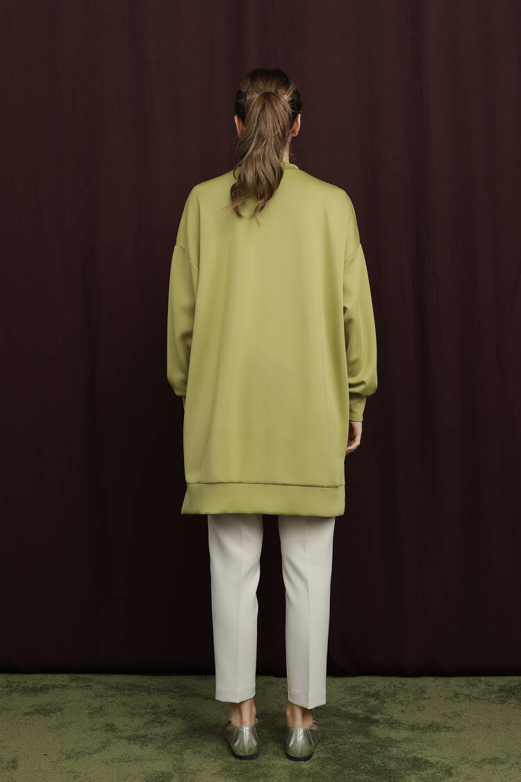 Khaki Casual Modest Elegant Oversized Fit Tunic