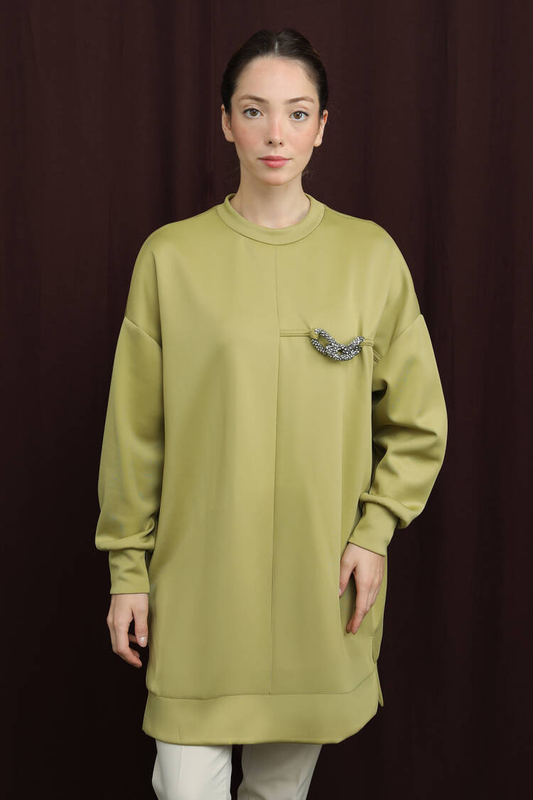 Khaki Casual Modest Elegant Oversized Fit Tunic - Brand: Puane - Women & Kids, Baby Clothes Wholesale - Globality Store