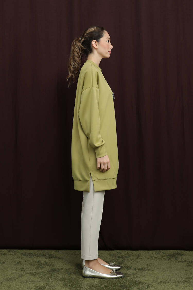 Khaki Casual Modest Elegant Oversized Fit Tunic