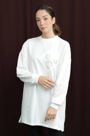 White Modest Casual Elegant Tunic - Brand: Puane - Women & Kids, Baby Clothes Wholesale - Globality Store