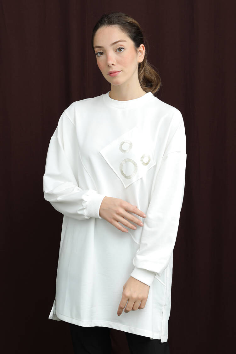 White Modest Casual Elegant Tunic - Brand: Puane - Women & Kids, Baby Clothes Wholesale - Globality Store