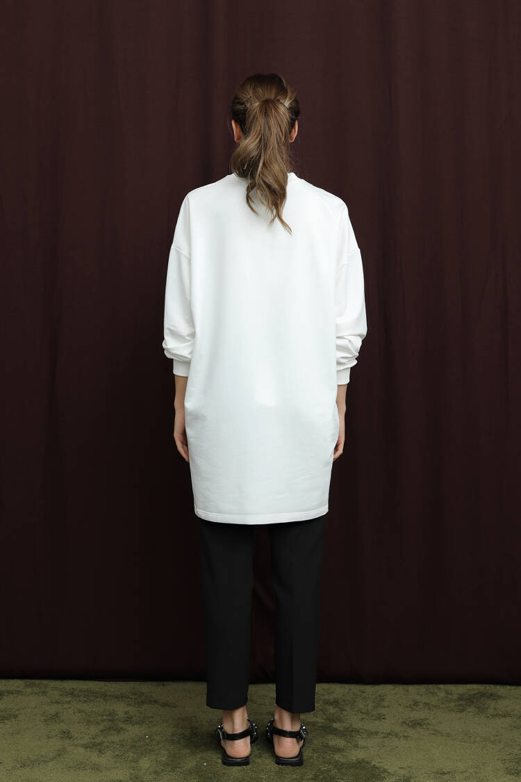 White Modest Casual Elegant Tunic