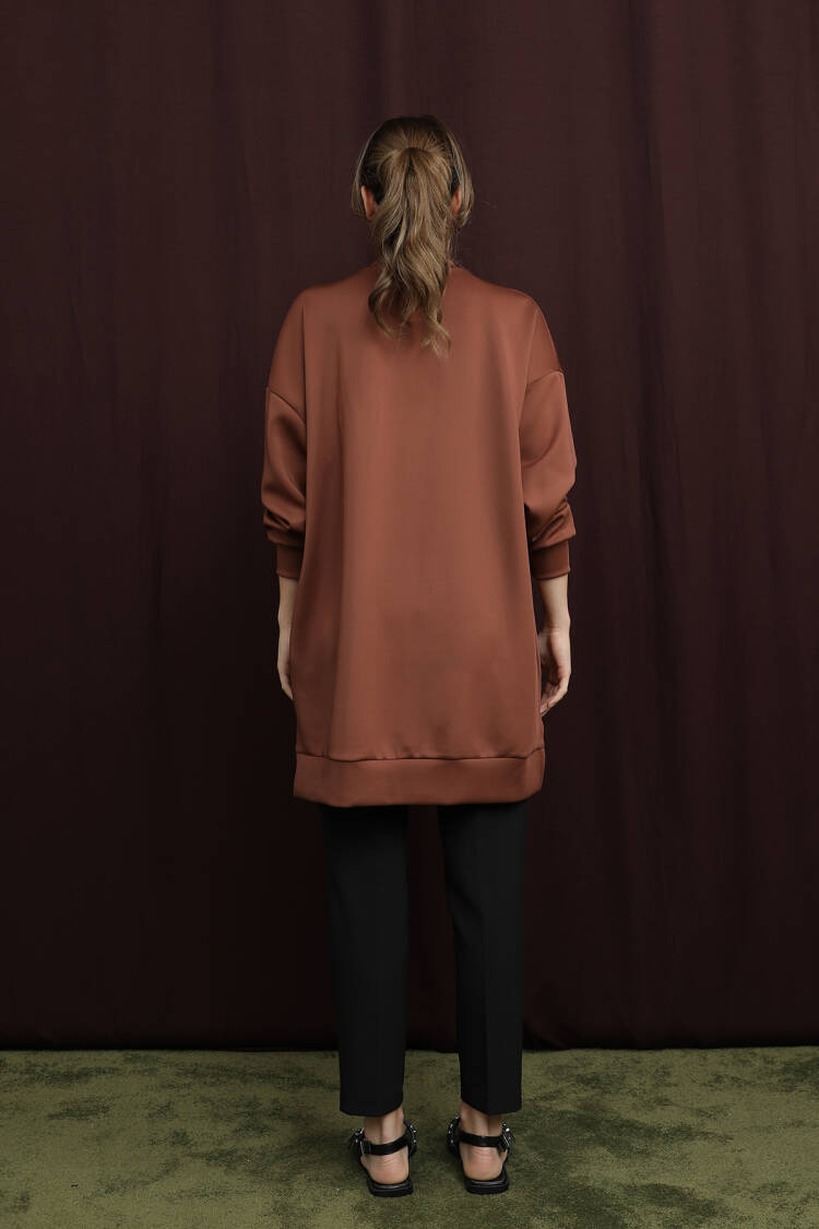 Casual Oversized Tunic With 3/4 Sleeves