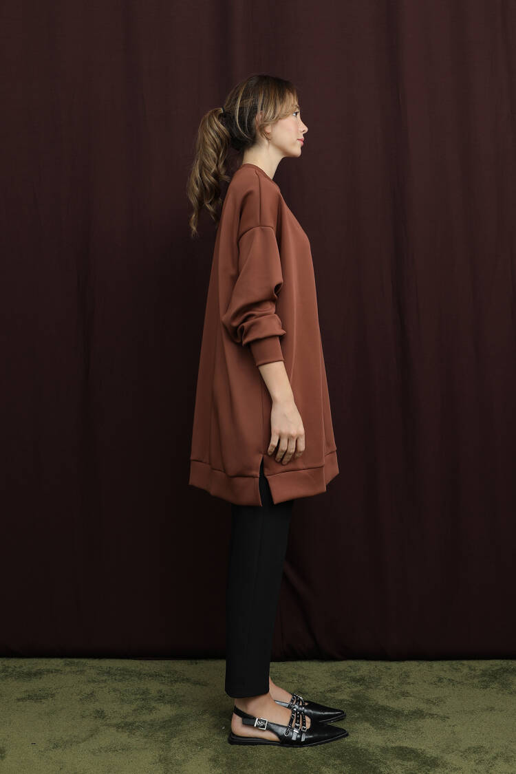 Casual Oversized Tunic With 3/4 Sleeves