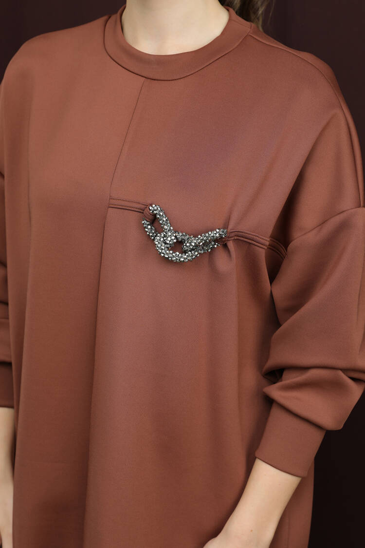 Casual Oversized Tunic With 3/4 Sleeves