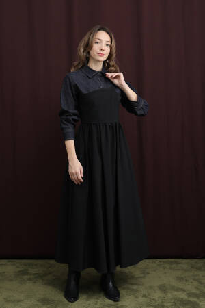 Black Modest Fit And Flare Dress - Brand: SOUL - Women & Kids, Baby Clothes Wholesale - Globality Store