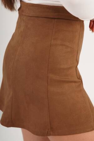 Brown A-Line Mini Skirt Mid Waist Pull On - Brand: Lustrin - Women & Kids, Baby Clothes Wholesale - Globality Store