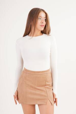 Beige Pencil Mini Skirt With High Waist - Brand: Lustrin - Women & Kids, Baby Clothes Wholesale - Globality Store