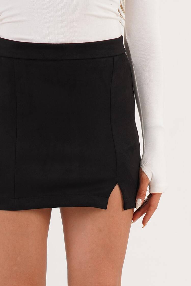 Bodycon Mini Skirt High Waist Zip Up