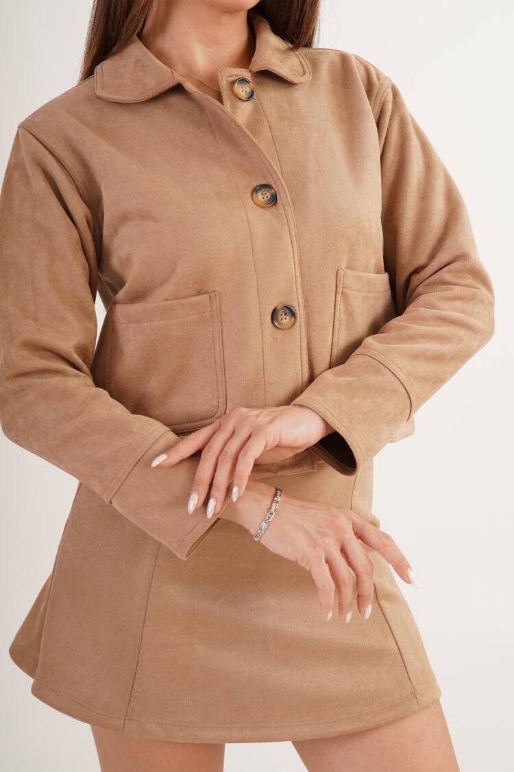 Beige Casual Elegant Vintage Jacket