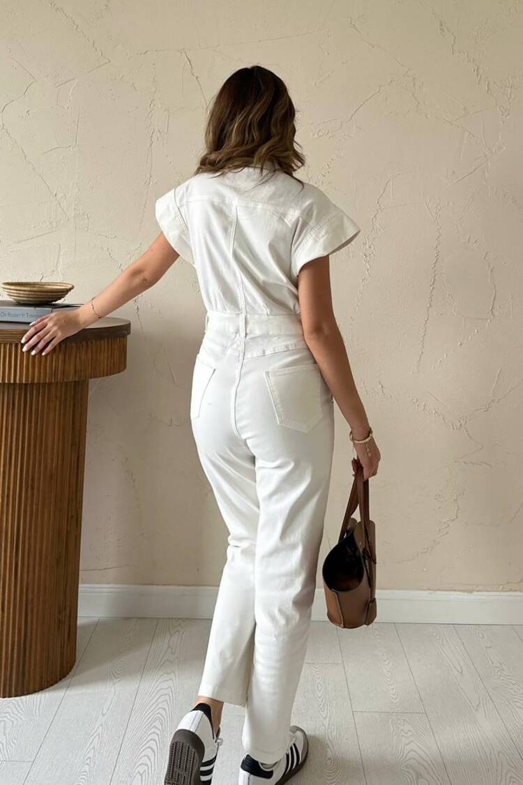 White Casual Streetwear Elegant Jumpsuit