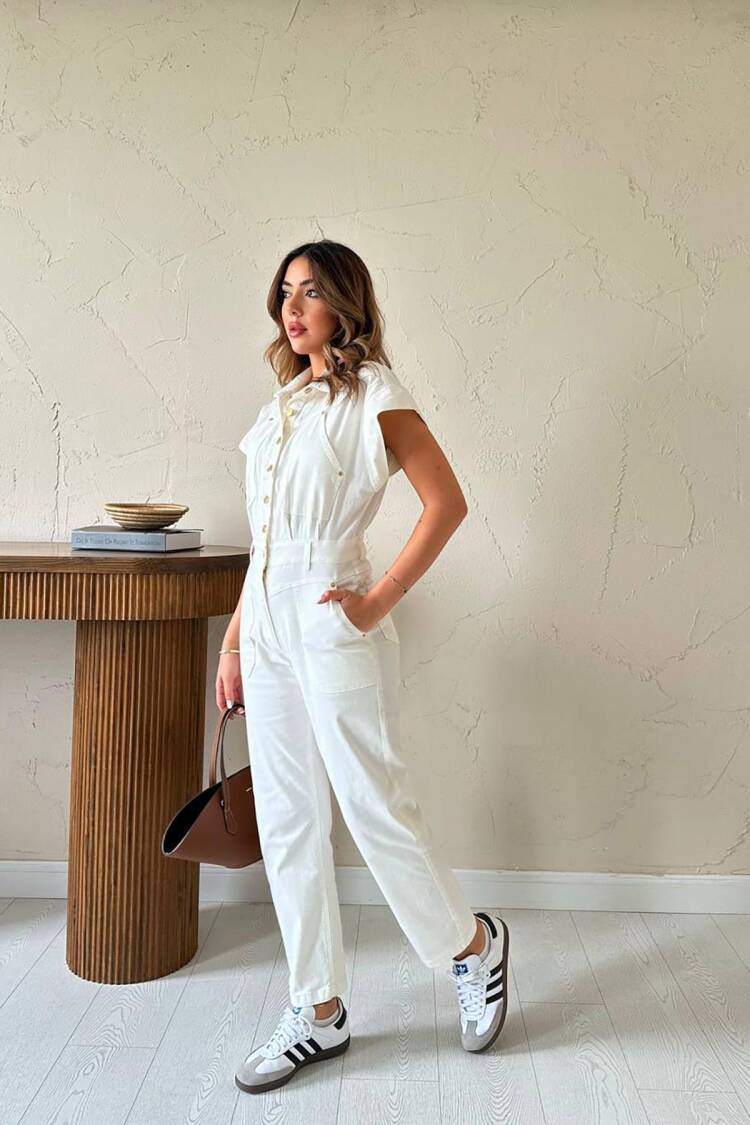 White Casual Streetwear Elegant Jumpsuit
