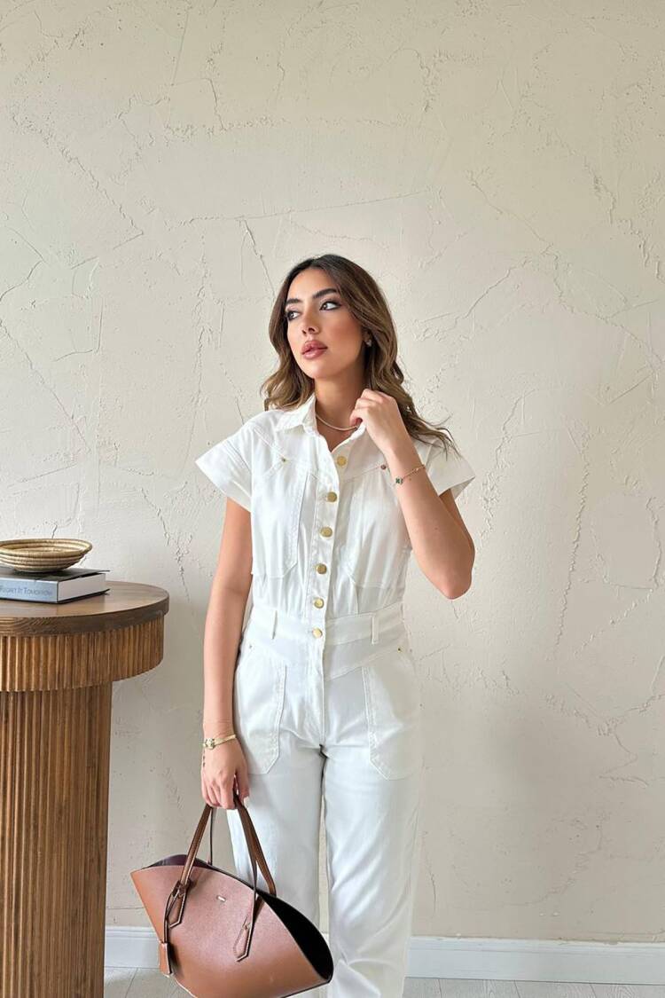 White Casual Streetwear Elegant Jumpsuit