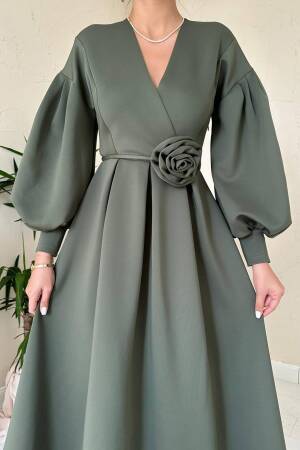 Green Modest Fit And Flare Dress - Brand: Elisa - Women & Kids, Baby Clothes Wholesale - Globality Store