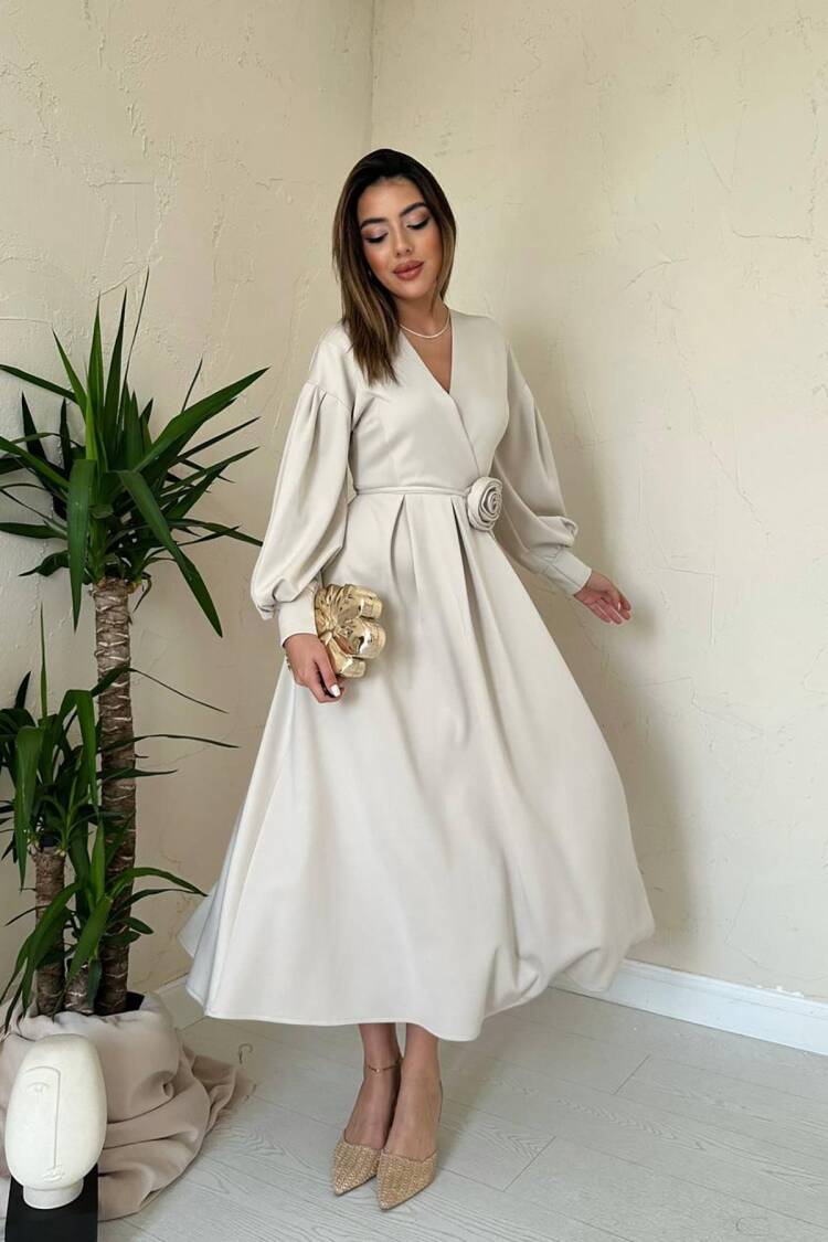 Elegant Modest Formal Wrap Dress