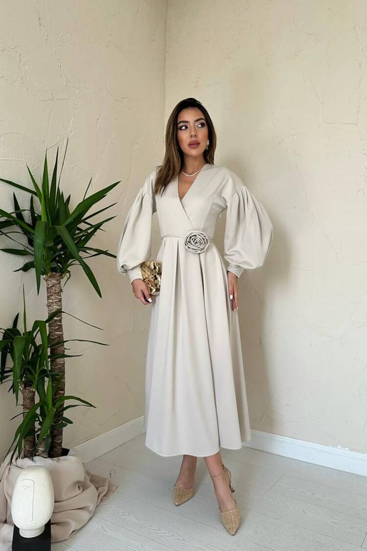 Elegant Modest Formal Wrap Dress