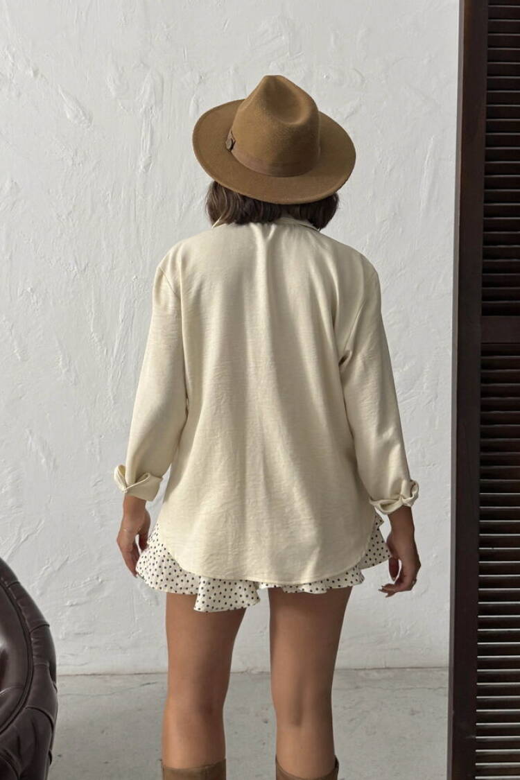 Beige Casual Boho Vintage Shirt