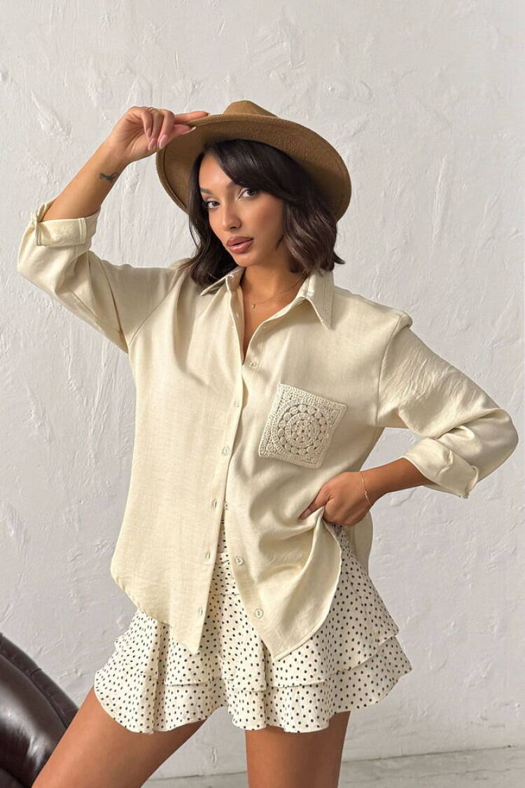 Beige Casual Boho Vintage Shirt - Brand: Topshow - Women & Kids, Baby Clothes Wholesale - Globality Store