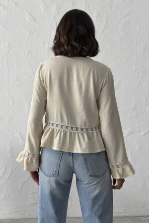 Beige Boho Ruffle Sleeve Blouse - Brand: Topshow - Women & Kids, Baby Clothes Wholesale - Globality Store