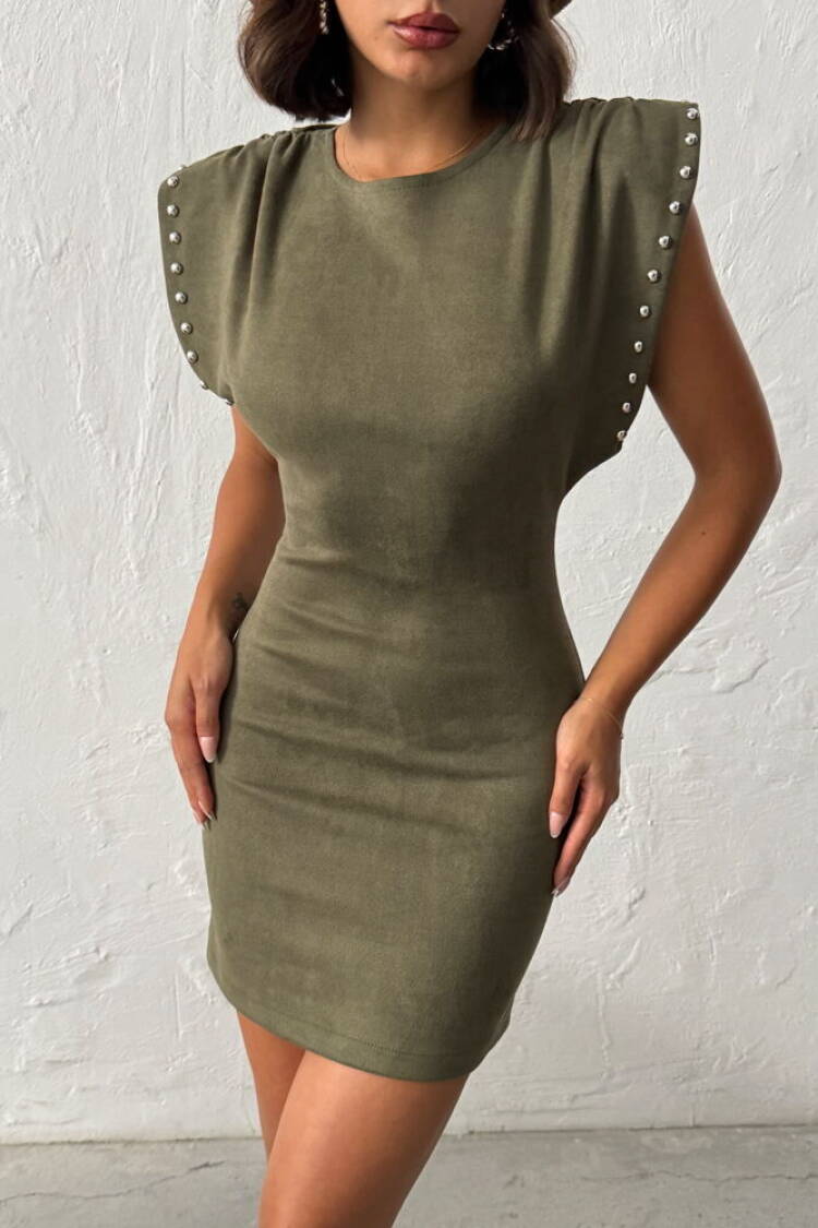 Bodycon Mini Dress With Ruffle Sleeves