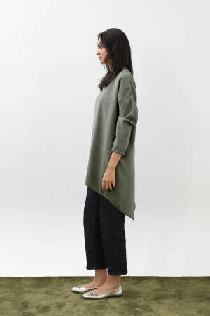 Green Oversized Fit Modest Tunic With Round Neck - Brand: Puane - Women & Kids, Baby Clothes Wholesale - Globality Store