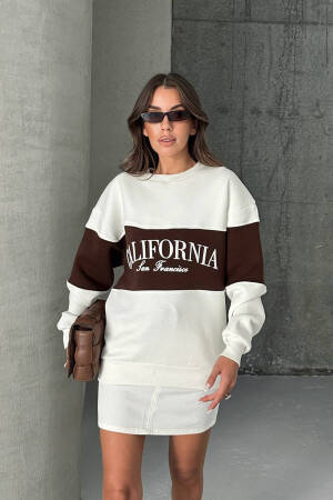 White Casual Oversized Sweatshirt With Letter Print - Brand: Mode Roy - Women & Kids, Baby Clothes Wholesale - Globality Store